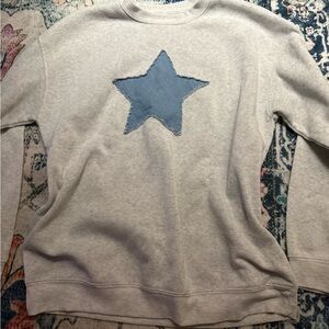 Women’s Gray Sweater with Blue Star